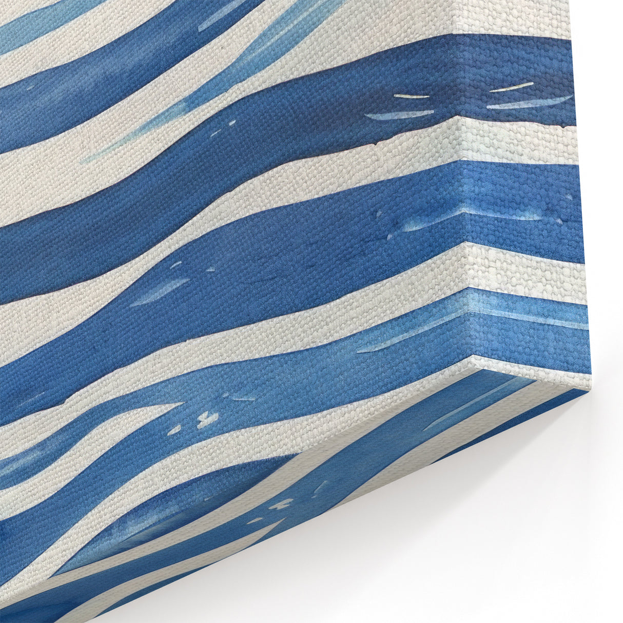 Coastal Wall Art: Wavy Blue Lines - Abstract Ocean-Inspired Watercolor Print