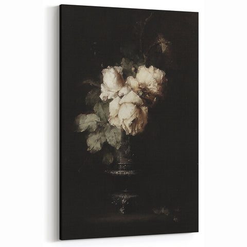 Dark Moody Wall Art - Timeless Floral Elegance in Dramatic Dark Tones