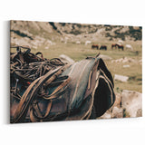 Rustic Saddle and Horses Farmhouse Wall Art – Country Style Decor