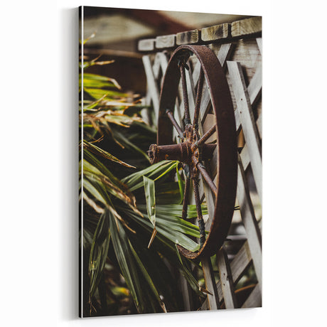 Rustic Iron Wheel Decor - Vintage Garden Wall Art