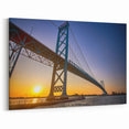 Detroit Bridge at Sunset – Stunning Architectural Wall Art for Home