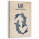 Coastal Wall Art: Koi Fish Illustration - Japanese-Inspired Nautical Print