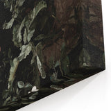Dark Moody Wall Art - Enchanted Forest Scene with Butterflies & Leaves