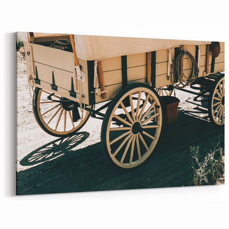 Vintage Covered Wagon Wall Art – Rustic Farmhouse Country Style Decor