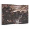 Dark Moody Wall Art - Timeless Waterfall Scene with Dramatic Shadows