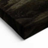 Dark Moody Wall Art - Moonlit Forest Scene with Deer Reflection