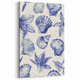 Seashell & Floral Pattern Art - Coastal Wall Decor for Nautical Homes