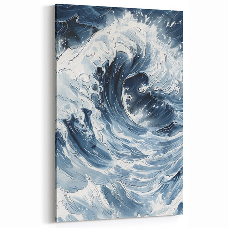 Dynamic Ocean Wave Coastal Wall Art - Nautical Seaside Decor Print