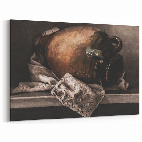 Moody Still Life Vase Art - Dark Timeless Decor for Elegant Interiors
