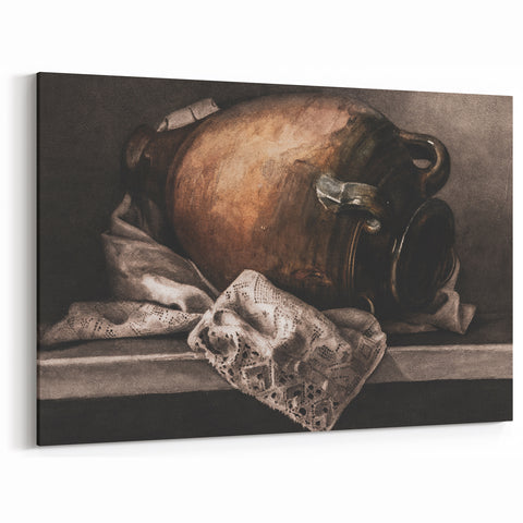 Moody Still Life Vase Art - Dark Timeless Decor for Elegant Interiors