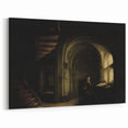 Dark Moody Scholar Scene - Atmospheric Study Room Wall Art Decor