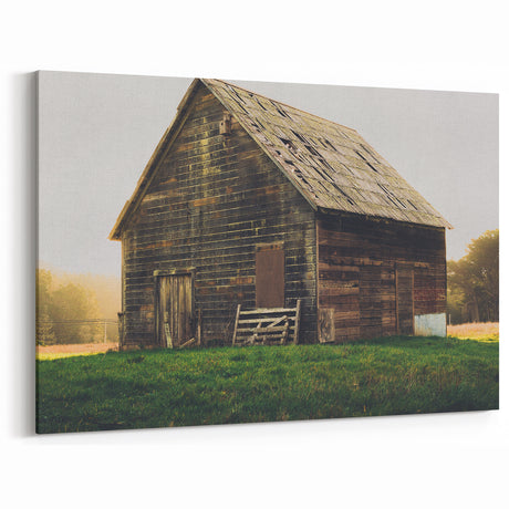 Farmhouse Wall Art: Rustic Barn in Field - Vintage Country Decor