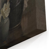 Dark Moody Still Life Floral Art - Timeless Vase and Plate Decor