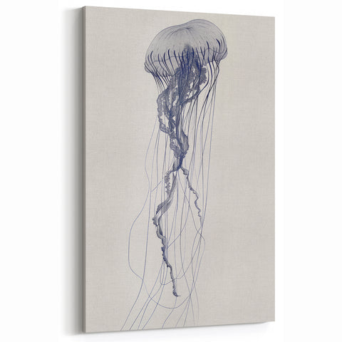 Intricate Jellyfish Coastal Wall Art - Nautical Ocean Decor Print