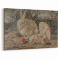 Dark Moody Wall Art: Mosaic Rabbit & Mushrooms - Timeless Dark Print