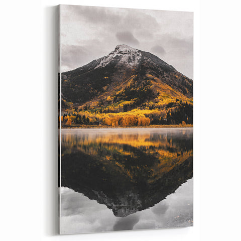Mountain Reflection - Serene Autumn Landscape Art