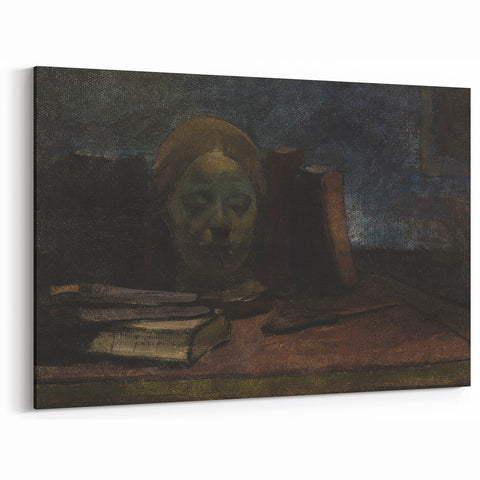 Dark Moody Wall Art: Literary Still Life with Bust - Timeless Dark Print