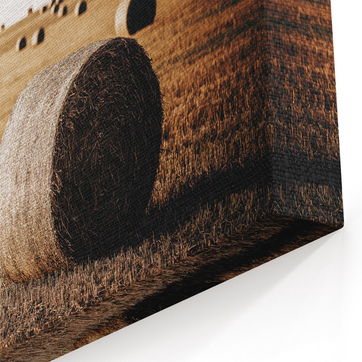 Farmhouse Wall Art: Hay Bales in Field - Rustic Country Decor