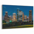 Houston Skyline Canvas - Texas Cityscape at Night with Glowing Lights