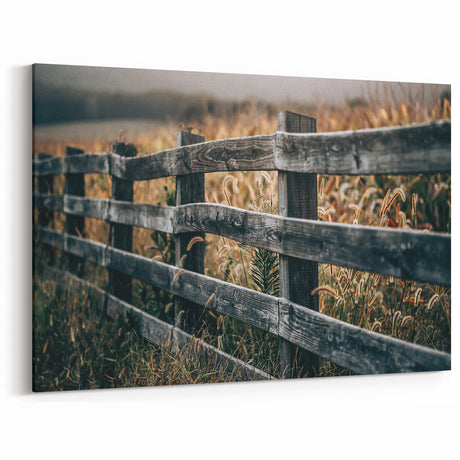 Farmhouse Wall Art: Rustic Wooden Fence - Vintage Country Decor