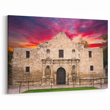 San Antonio Wall Art - Alamo Sunset Scene Texas Cityscapes on Canvas