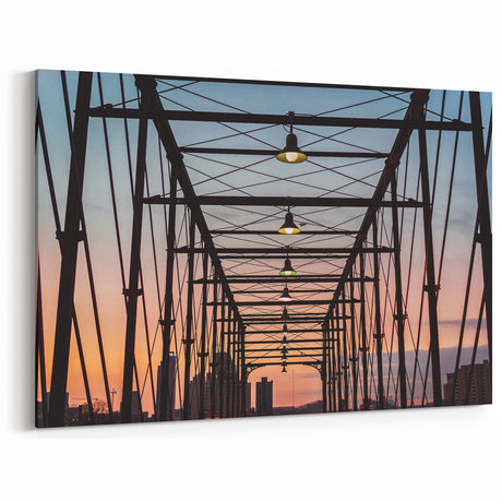 Scenic San Antonio Posters - Historic Bridge at Sunset Texas Wall Art