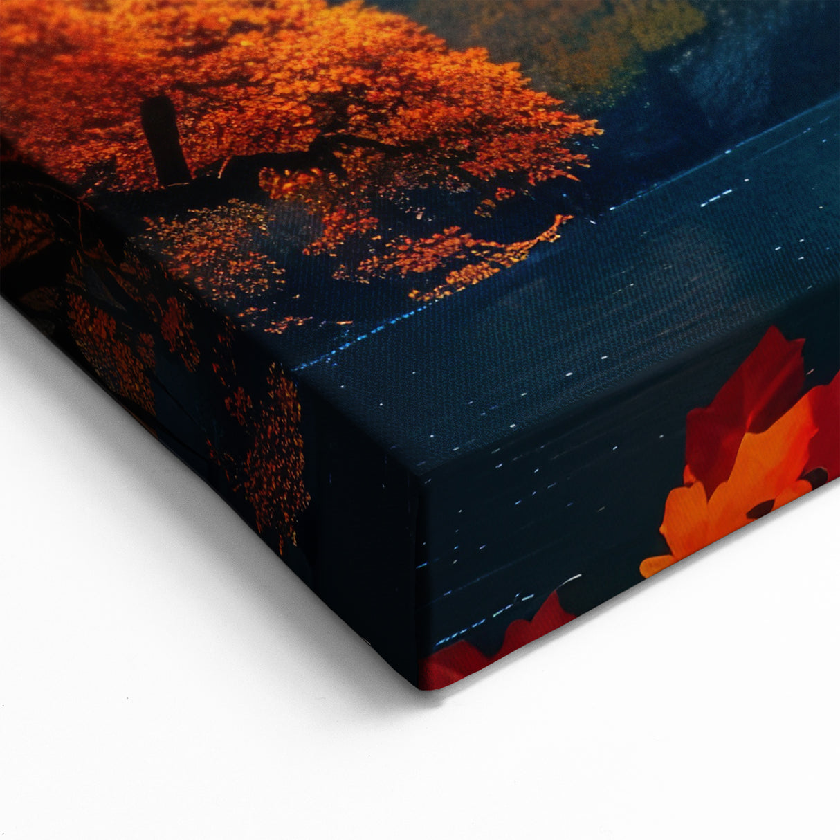 Scenic Multnomah Falls Acrylic Glass Art - Fiery Autumn Landscape Decor