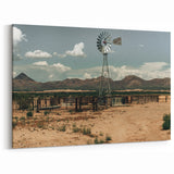 Desert Windmill Farmhouse Wall Art – Rustic Country Style Decor Print