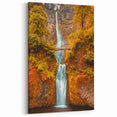 High-Quality Multnomah Falls Paper Prints - Warm Autumn Landscape Art
