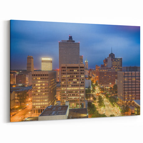 Memphis Skyline Canvas - Nighttime Downtown City Lights Tennessee Art Print