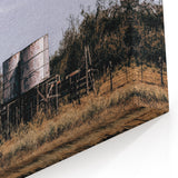 Windmill and Water Tanks Farmhouse Wall Art – Rustic Country Decor Print