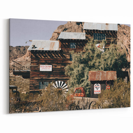 Vintage Gas Station Farmhouse Wall Art – Rustic Americana Decor Print