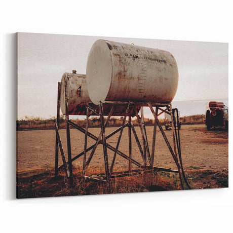 Vintage Fuel Tanks Farmhouse Wall Art – Rustic Industrial Decor Print