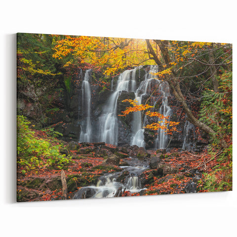 Upper Peninsula Landscape Prints - Autumn Waterfall Michigan Art