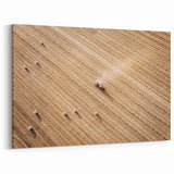 Harvested Field Aerial View Wall Art – Rustic Farmhouse Decor Print