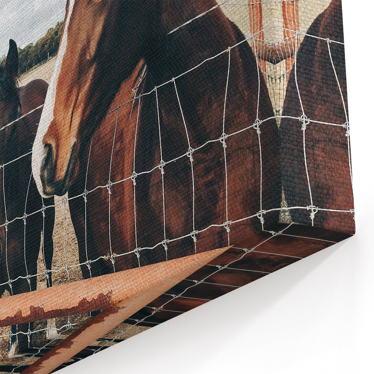 Horses at the Fence Farmhouse Wall Art – Rustic Country Style Print