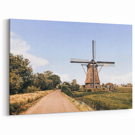 Rustic Farmhouse Windmill Wall Art - Vintage Country Style Decor Print