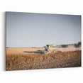 Farmhouse Wall Art: Combine Harvester in Field - Rustic Country Decor