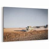 Farmhouse Wall Art: Combine Harvester in Field - Rustic Country Decor