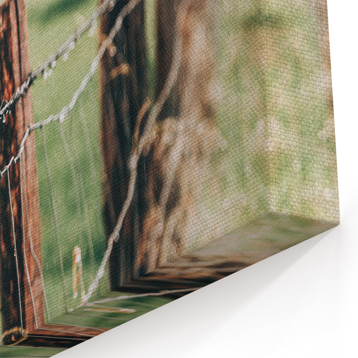 Farmhouse Wall Art: Rustic Fence in Rain - Country Style Decor Print