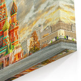 Scenic Moscow Artwork - Vibrant St. Basil’s Cathedral in Red Square