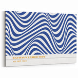 Bohemian Wall Art | Blue & White Bauhaus-Inspired Boho Canvas Print