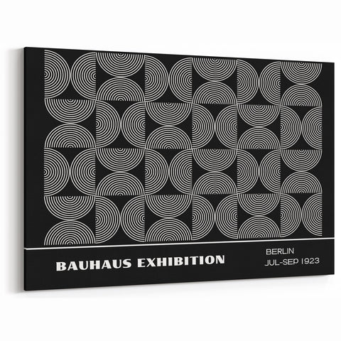 Bohemian Wall Art | Modern Monochrome Circular Boho Canvas Print