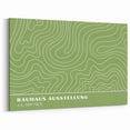 Bohemian Wall Art | Green & White Wavy Line Boho Canvas Print