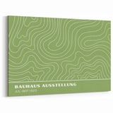 Bohemian Wall Art | Green & White Wavy Line Boho Canvas Print