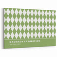 Bohemian Wall Art | Green & White Harlequin Boho Canvas Print