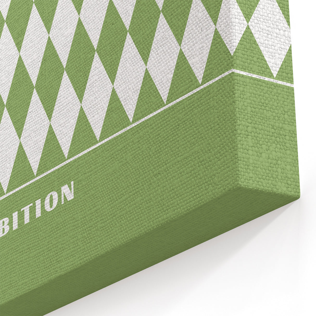 Bohemian Wall Art | Green & White Harlequin Boho Canvas Print