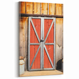 Bold Red Barn Doors - Rustic Farmhouse Wall Art