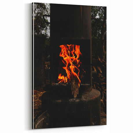 Vivid Flames - Rustic Fire Pit Art Print