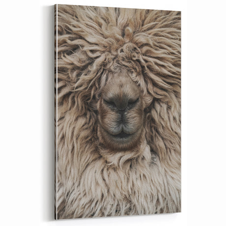 Rustic Wall Art: Fluffy Sheep Close-Up – Farmhouse Vintage Decor Print